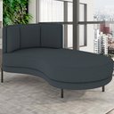 Ver imagem 2 de Chaise Longue Divã 164cm Braço Direito Logus D06 Bouclê Chumbo - Mpozenato