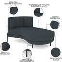 Ver imagem 3 de Chaise Longue Divã 164cm Braço Direito Logus D06 Bouclê Chumbo - Mpozenato