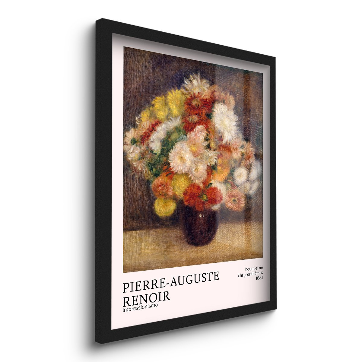 Quadro Decorativo Buquê de Crisântemos Renoir 45x33 C/vidro