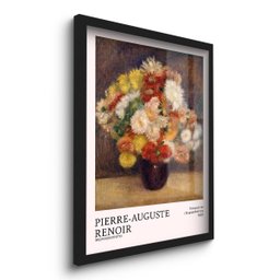 Quadro Decorativo Buquê de Crisântemos Renoir 45x33 C/vidro - 2