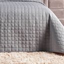 Ver imagem 3 de Kit Cobre Leito Milano Casal Micropercal 300 Fios Matelado Colcha 3 Peças Cinza