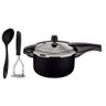 Jogo de Panela Pressão 6l Alumínio Antiaderente Preto com Amassador Inox e Concha Tramontina - 1