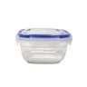 Pote Plástico Transparente e Azul Tampa C Travas 6,5cm 500ml:cristal - 2