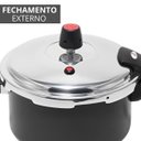 Ver imagem 5 de Panela de Pressão 3 Litros Antiaderente Fechamento Externo + Descanso Quadrado + Concha de Silicone 
