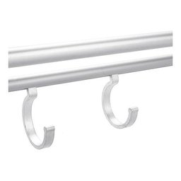 Toalheiro Varal Alumínio Inox C/ Prateleira e Ganchos Móveis:prateado - 5