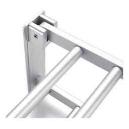 Toalheiro Varal Alumínio Inox C/ Prateleira e Ganchos Móveis:prateado - 4