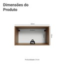 Ver imagem 2 de Armário Aéreo de Cozinha 1 Porta Basculante 60 cm Rustic/Preto Vidro Reflecta Bronze Vinil Madesa