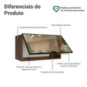 Ver imagem 3 de Armário Aéreo de Cozinha 1 Porta Basculante 60 cm Rustic/Preto Vidro Reflecta Bronze Vinil Madesa