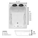 Ver imagem 3 de Banheira Dupla Hierro Combate com Hidro em Acrílico - 220v