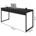 Ver imagem 5 de Mesa Para Escritorio 150x75 Cm 133160 Preto Mobel Preto