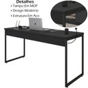 Ver imagem 6 de Mesa Para Escritorio 150x75 Cm 133160 Preto Mobel Preto