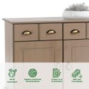 Ver imagem 2 de Balcão Aparador Buffet Madeira 2 Portas 2 Gavetas Cinza