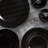 JOGO DE PRATOS PRETO ACETINADO - RASO - COM 6 PEÇAS 1ª LINHA - 1