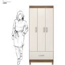 Ver imagem 5 de Guarda-Roupa Solteiro 3 Portas 1 Gaveta 182 cm Priscila Amendola/Off White