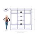Ver imagem 3 de Guarda Roupa Casal Maximus 6 Portas e Cômoda Sapateira Versátil 4 Gavetas Cinamomo Areia Fosco-