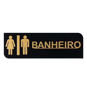 Placa Acrílica Sinalizadora Banheiro Unissex Feminino e Masculino