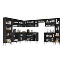 Ver imagem 4 de Armário Cozinha Modulada Completa de Canto 534cm Pequim Pop Multimóveis Mp3771 Preto