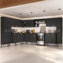 Ver imagem 1 de Armário Cozinha Modulada Completa de Canto 534cm Pequim Pop Multimóveis Mp3771 Preto