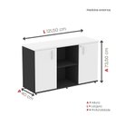 Ver imagem 4 de Armário Credenza 2 Portas Pivotante P25 Preto/Branco