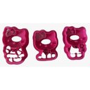 Ver imagem 3 de Kit com 3 Forminhas Rosa para Biscoito Hello Kitty Tupperware
