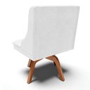 Ver imagem 4 de Kit 8 Cadeiras Estofadas Base Giratória de Madeira Lia Sintético Premium Branco - Ibiza