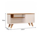 Ver imagem 5 de Rack Bancada para TV Heitor Home Sala Moderna com 1 Porta e Design Funcional - Off/Naturale