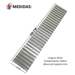 Ralo Linear Garagem Carro Passeio 20cm X 1 Metro Reforçado com Tela - 3