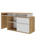 Ver imagem 3 de Mesa Escrivaninha 2 Portas de Correr em L Alex Olmo/branco