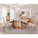 Ver imagem 2 de Sala de Jantar Mesa Louise 1,80 com 6 Cadeiras Fernanda Wood Cinamomo/off/mad/nude Cimol Mesa Louise