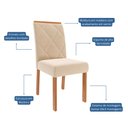 Ver imagem 7 de Sala de Jantar Mesa Louise 1,80 com 6 Cadeiras Fernanda Wood Cinamomo/off/mad/nude Cimol Mesa Louise