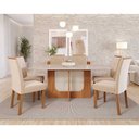 Ver imagem 3 de Sala de Jantar Mesa Louise 1,80 com 6 Cadeiras Fernanda Wood Cinamomo/off/mad/nude Cimol Mesa Louise