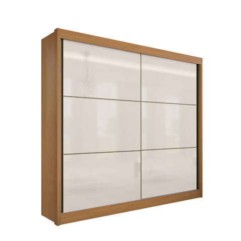 Guarda Roupa Mdf Cancun 2 Portas de Correr Cinamomo Off Whit