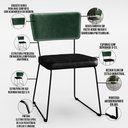 Ver imagem 4 de Kit 02 Cadeiras Decorativas Sala Jantar Allana L02 Facto Verde Musgo Couríssimo Preto - Lyam Decor