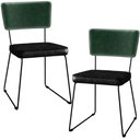 Ver imagem 1 de Kit 02 Cadeiras Decorativas Sala Jantar Allana L02 Facto Verde Musgo Couríssimo Preto - Lyam Decor