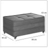 Cama Puff Dobrável Recamier Solteiro Azul Marinho - 3