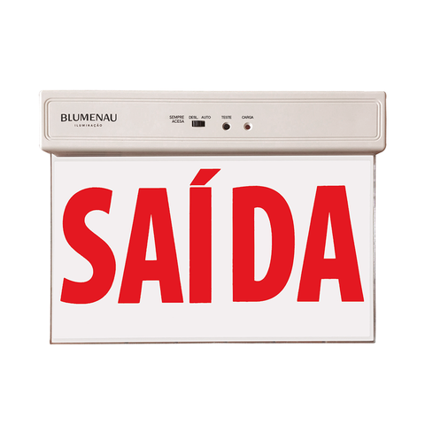 Placa de Saída de Emergência Led Face Dupla Vernelha Bivolt 1w 35 Lúmens 240x185x20mm Blumenau