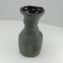 Ver imagem 3 de Vaso Decorativo Enfeite Planta Aparador Cerâmica 28x15x15cm Cinza