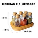 Ver imagem 4 de Porta Cond Tempero Potes Vidro Tampa Rolha 6 Potes