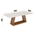 Ver imagem 3 de Mesa de Jantar em Madeira Tauari e MDF com Vidro Pitaia 220cm Marrom/Off White