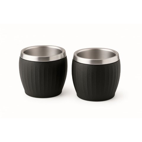 Kit 2 Xícaras para Café Tramontina em Aço Inox Preto 80 Ml