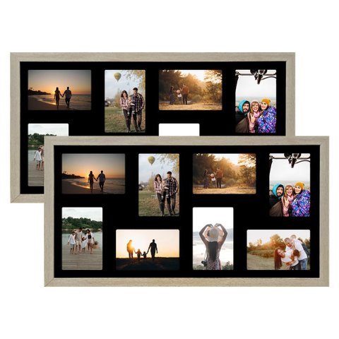 Kit 2 Multifoto Porta Retrato de Parede 30x60 16 Fotos 10x15