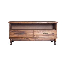 Rack para Tv de Madeira com 2 Gavetas - Steam:marrom - 7