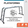 Escada Multifuncional com Plataforma 4x4 Alumínio 16 Degraus 4,65m - Starfer - 3