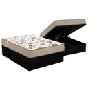 Ver imagem 1 de Cama Box Baú Queen: Colchão Espuma Ortobom D28 Physical Mega Resistente + Base CRC Courano Black(158