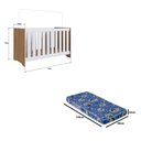 Ver imagem 4 de Berço Infantil Americano 3 em 1 com Colchão Vira Cama e Sofá Branco/Oak - Completa Móveis
