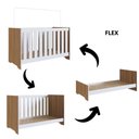 Ver imagem 3 de Berço Infantil Americano 3 em 1 com Colchão Vira Cama e Sofá Branco/Oak - Completa Móveis