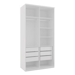 Guarda Roupa Casal Modulado 100% MDF 2 Portas de Correr 6 Gavetas Cabideiros e Prateleiras de 1,20m  - 2