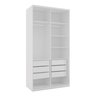 Guarda Roupa Casal Modulado 100% MDF 2 Portas de Correr 6 Gavetas Cabideiros e Prateleiras de 1,20m  - 2