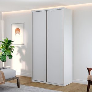 Guarda Roupa Casal Modulado 100% MDF 2 Portas de Correr 6 Gavetas Cabideiros e Prateleiras de 1,20m 