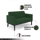 Ver imagem 3 de Poltrona Namoradeira Decorativa Isabella Pés Fixo em Madeira Preto Veludo Verde Esmeralda G19 - Gran
